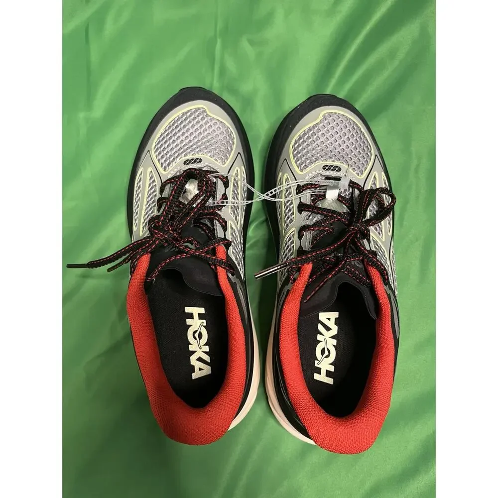 HOKA Clifton One9 Black Red Habanero White Running Size Womens 8 Or Men’s 7